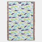海カラフル馬 スローブランケット (正面縦)