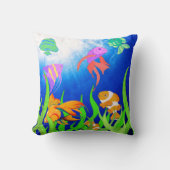 海カラフル魚の下で クッション (正面)