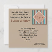 海カラーストライプズ誕生日パーティーへの招待 招待状 (裏面)