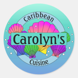 海カリブのの貝殻と泡を食べる ラウンドシール