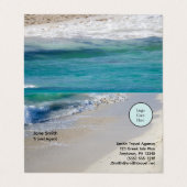 海カリブのビーチシーン折り畳み名刺 名刺 (外部フラット)
