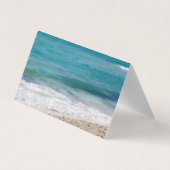 海カリブのビーチシーン折り畳み名刺 名刺 (裏面)