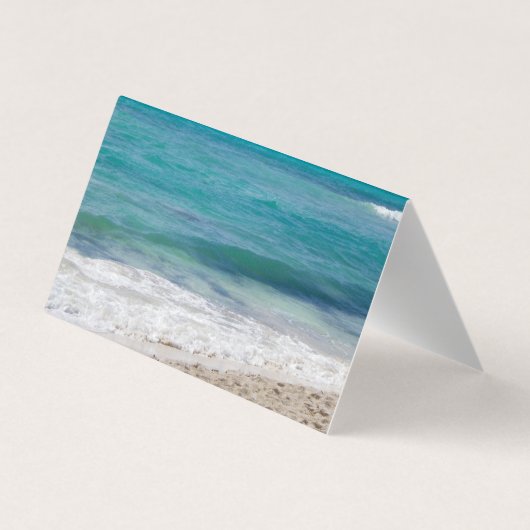 海カリブのビーチシーン折り畳み名刺 名刺 (裏面)