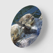 海カワウソ ラウンド壁時計 (傾斜)