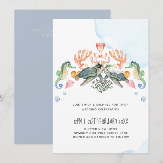 海ガメの結婚式　花嫁と花婿が出演 (正面/裏面)