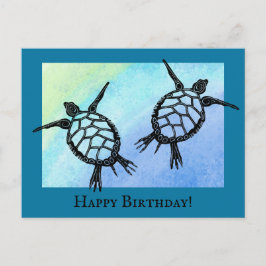 海ガメの誕生日おめでとう ポストカード