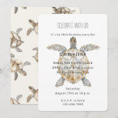 海ガメの誕生日 招待状 (正面/裏面)