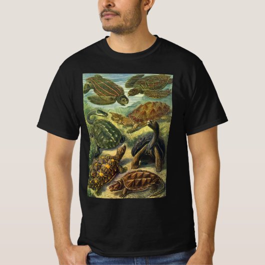 海ガメ ヴィンテージ 陸のトカゲ by エルンスト・ヘッケル tシャツ (正面)