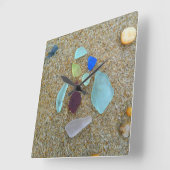 海ガラスのグループ スクエア壁時計 (傾斜)