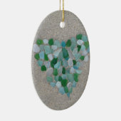 海ガラスのハート セラミックオーナメント (右)