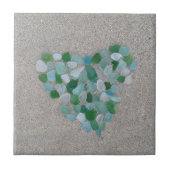 海ガラスのハート タイル (正面)