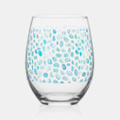 海ガラスのパタ絵を描ーン沿岸ワイングラス ステムなしワイングラス (裏面)
