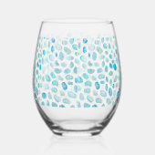 海ガラスのパタ絵を描ーン沿岸ワイングラス ステムなしワイングラス (右)