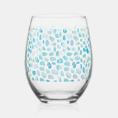 海ガラスのパタ絵を描ーン沿岸ワイングラス ステムなしワイングラス (左)