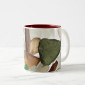 海ガラスまたはビーチのガラスコーヒーまたは茶マグ ツートーンマグカップ (正面右)