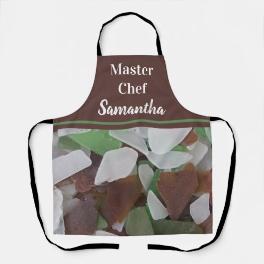 海ガラス写真海財宝マスターシェフ エプロン (正面)