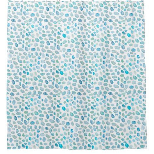 海ガラス沿岸絵を描の模様シャワーカーテン シャワーカーテン (正面)