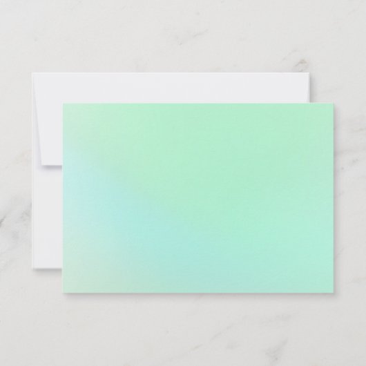 海ガラス緑のメニューエントレ結婚ーの返信カード 出欠カード (裏面)