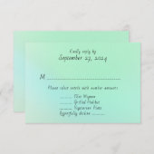 海ガラス緑のメニューエントレ結婚ーの返信カード 出欠カード (正面/裏面)