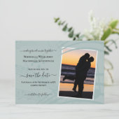 海ガラス音楽ノート写真ウェディング日付を保存 セーブザデート (スタンド正面)