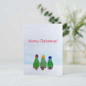 海ガラス、ビーチのガラスクリスマスの郵便はがき シーズンポストカード (スタンド正面)