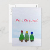 海ガラス、ビーチのガラスクリスマスの郵便はがき シーズンポストカード (正面/裏面)