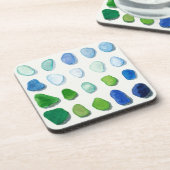 海ガラス、ビーチのガラス芸術のコースター コースター (左側)