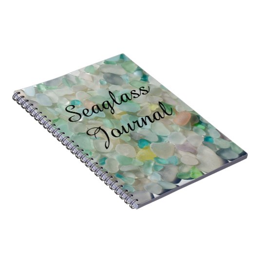 海ガラス、ビーチのガラス芸術の写真ジャーナルノート ノートブック (右側)