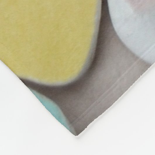 海ガラス、ビーチのガラス陶器の青い水のパステル フリースブランケット (角)