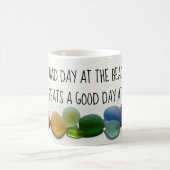 海ガラス、ビーチガラスのおもしろマグカップの虹 コーヒーマグカップ (中央)