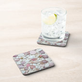 海ガラス、ビーチガラスピンク陶器の写真のコースター コースター (右側)