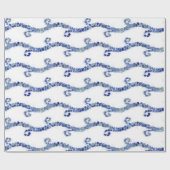 海ガラス-青の波 ラッピングペーパー (フラット)