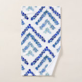 海ガラス- Treeometric -青 バスタオルセット (ハンドタオル)