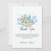 海ガーリー真珠の海の赤ちゃんシャワー サンキューカード (正面)