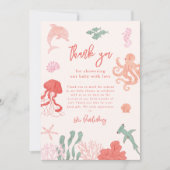 海ガールベビーシャワー サンキューカード (正面)