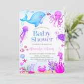 海ガールベビーシャワー 招待状 (スタンド正面)