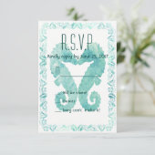 海キスをする馬結婚のターコイズR.S.V.P. 出欠カード (スタンド正面)