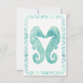 海キスをする馬結婚のターコイズR.S.V.P. 出欠カード (裏面)