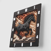 海ギャロップ時ウマ科の間:電波時計 スクエア壁時計 (傾斜)