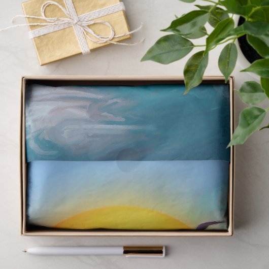 海クジラの水色の切り離し 薄葉紙 (ギフト)