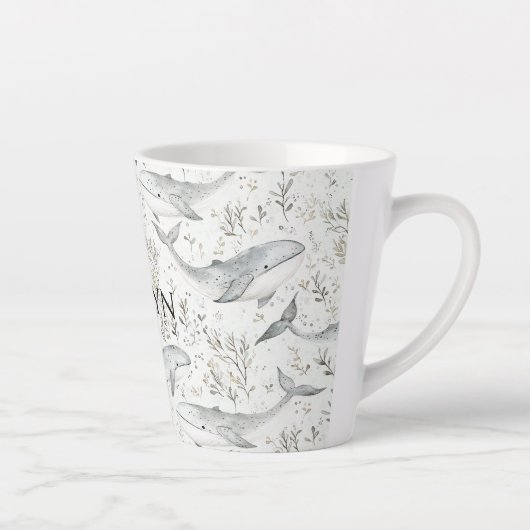 海クジラ赤ちゃんシャワー カフェラテマグ (右)