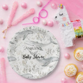 海クジラ赤ちゃんシャワー ペーパープレート (パーティー)