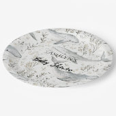 海クジラ赤ちゃんシャワー ペーパープレート (アングル)