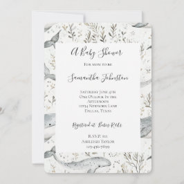 海クジラ赤ちゃんシャワー 招待状