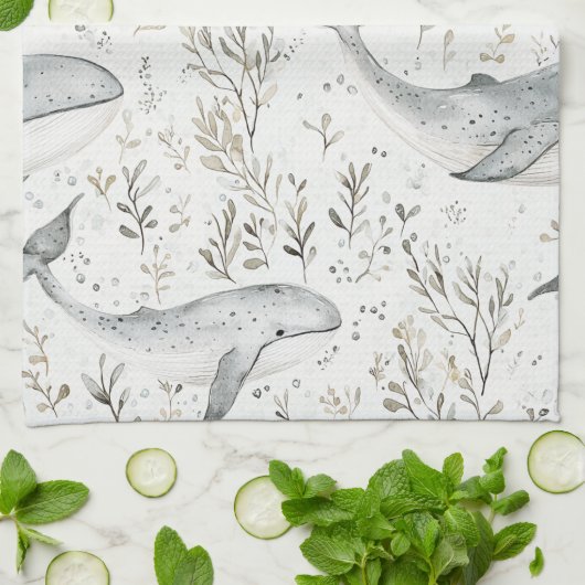 海クジラ キッチンタオル (折り畳み)