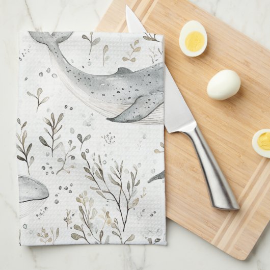 海クジラ キッチンタオル (四つ折り)