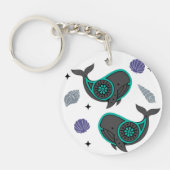 海クジラ&シーシェルアクリルキーチェーン – Calm Mar キーホルダー (正面)