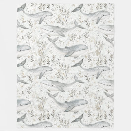 海クジラ フリースブランケット