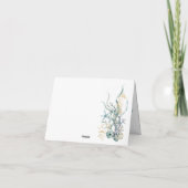 海クラゲの下の水彩サンキューカード サンキューカード (裏面)