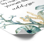 海クラゲの名あて看板の下の水色 ポスター (角)